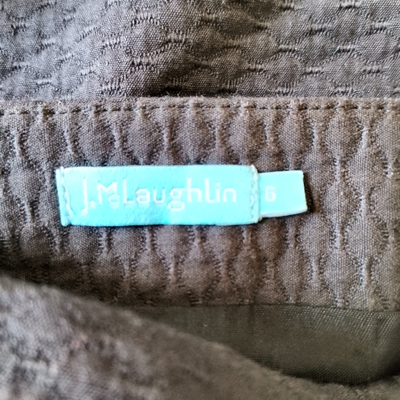 J. McLaughlin Size 6 Military Style Textured Skirt Enameled Black Gold Buttons - Picture 12 of 12